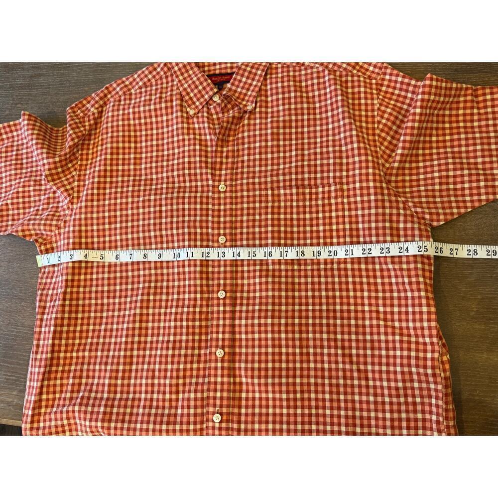 AUSTIN REED London Orange Check Linen/Cotton Shirt Top XXL 2XL - Picture 8 of 9